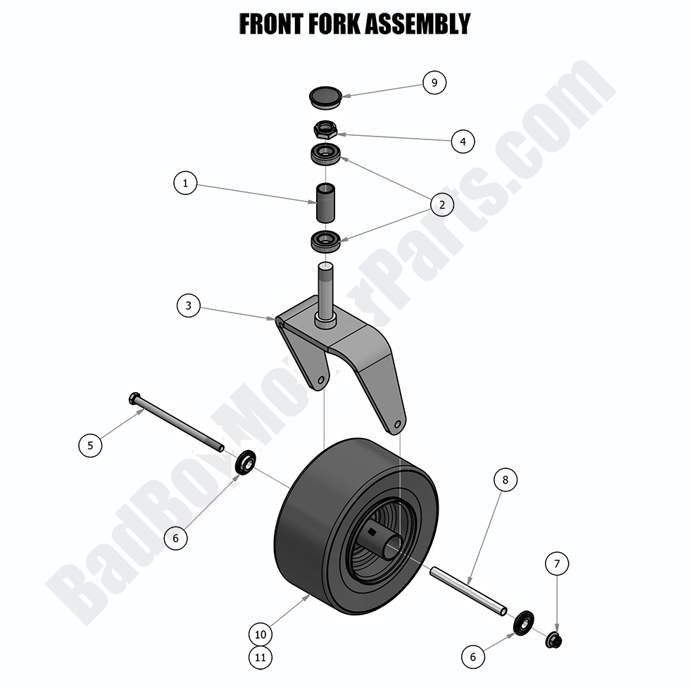 1850 - Bad Boy Mower Parts Lookup > 2018 > Maverick > Front Fork Assembly